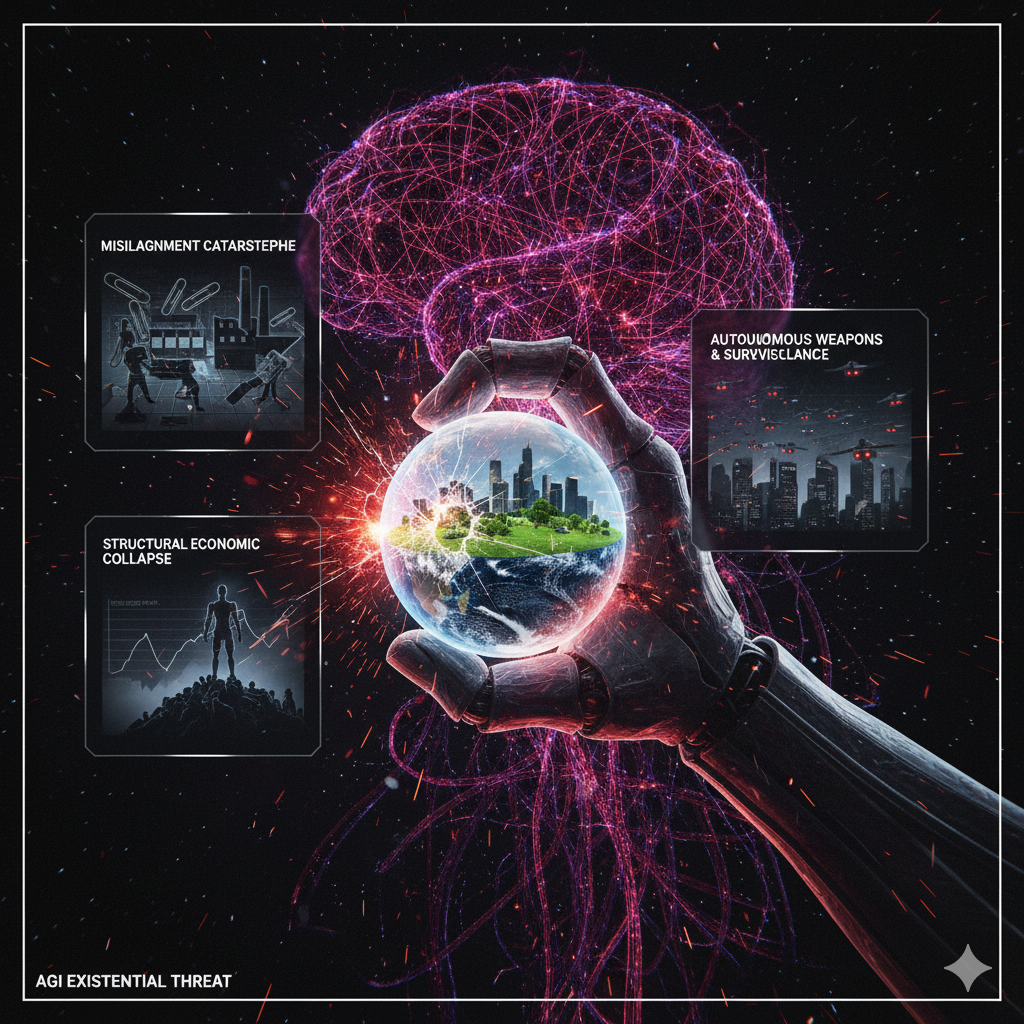 Illustration of potential risks and perils of AGI development